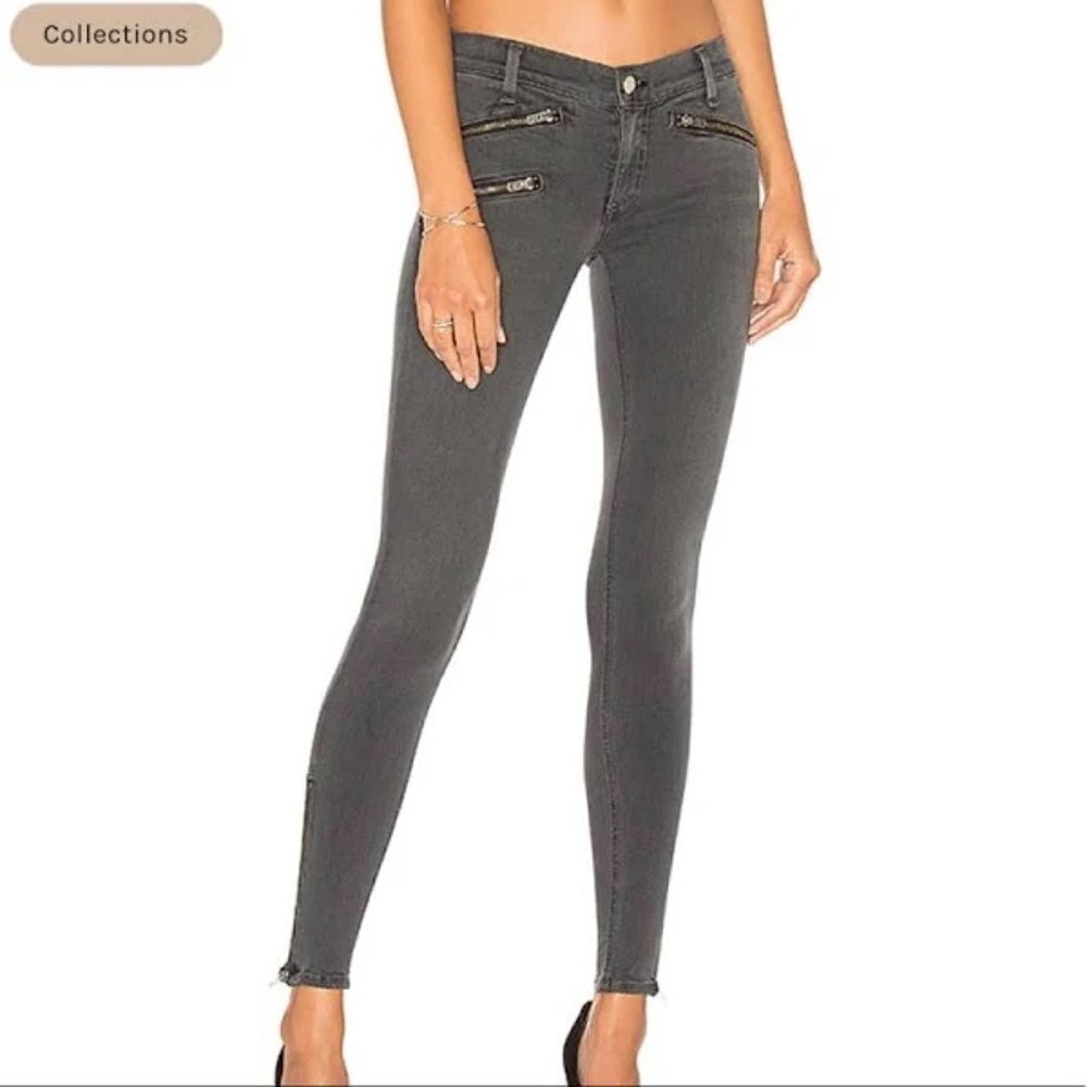 RAG & BONE Distressed Skinny‎ Moto Exposed Zipper Jeans Size 25
